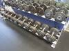 Set of 10 pairs of dumbells, starting at 20lbs upto 65lbs (870lbs) including 2 level rack Atlantis - 6