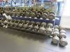 Set of 12 pairs of dumbells, starting at 35lbs upto 115lbs (1910lbs) including 2 level rack Atlantis & (4) 130lbs Dumbells - 8