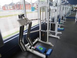 Weight Machine w/ plates, Rowing X Machines 45" Elie Sports #22 w/ Handle Accessory