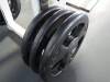 Weight Machine w/ free weights, Standup Power Sqat Elie Sports#33 w/ (6) 45lb YRC, (2) 25lb Iron Weider & (2) 5lb YRC - 14