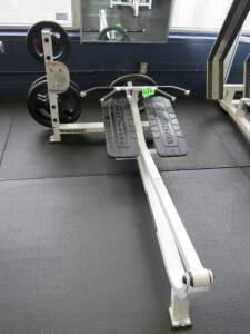Atlantis Weight Machine w/free weights, T-Bar Row Mod. D-126 w/ York weights (3) 45lb & (1) 25lb (Rubber Coated)