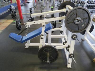 Atlantis Weight Machine w/free weights w/inclined Bench Press with (4) 45lb Iron Weights Olympia & Standard
